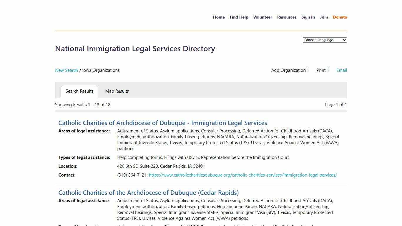 Iowa Organizations - National Immigration Legal Services Directory - Immigration Advocates Network