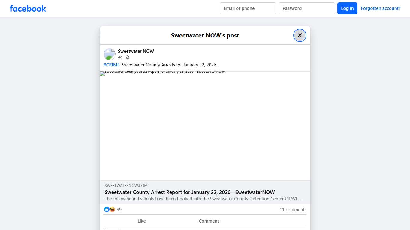 Sweetwater NOW - #CRIME: Sweetwater County Arrests for... Facebook