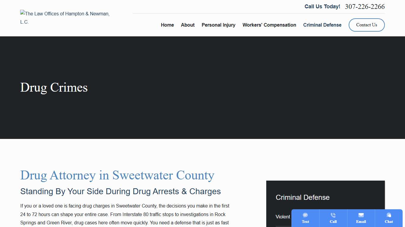 Drug Attorney in Sweetwater County The Law Offices of Hampton & Newman, L.C.